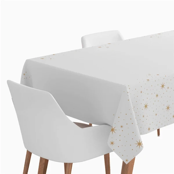 Rolo Toalha de Mesa Papel 1,20x5m Natal Branco e Dourado
