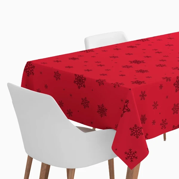 Rolo Toalha de Mesa Papel 1,20x5m Flocos de Neve Vermelho