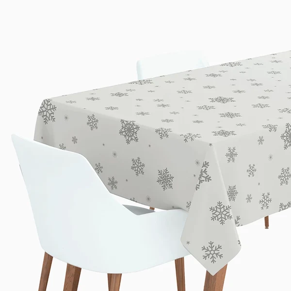 Rolo Toalha de Mesa Papel 1,20x5m Flocos de Neve Prateados