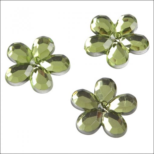22 Decorações de mesa Flores (2cm) Verde