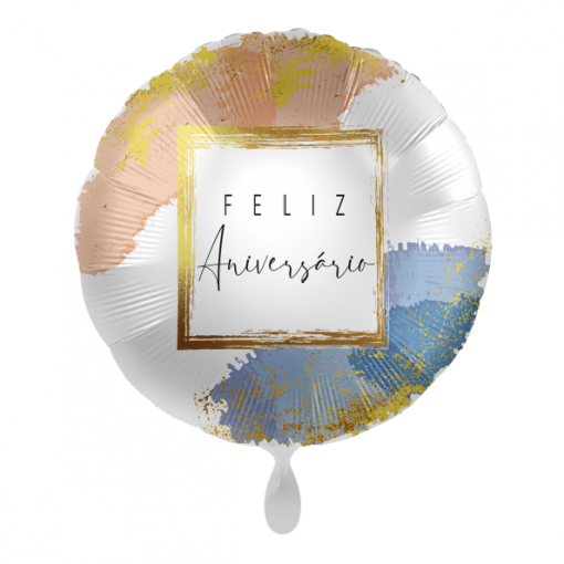 Balão Foil 43cm 'Feliz Aniversário' Colorido