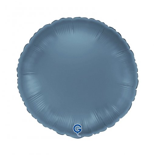 Balão Foil Redondo 18'' Satin Blue Jeans - Azul 