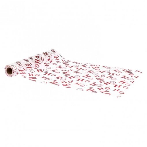 Caminho de Mesa 28cm Ho Ho Ho Vermelho e Branco Natal