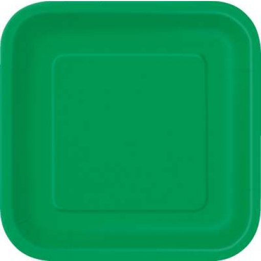 16 Pratos Quadrados 18cm EU Verde Escuro
