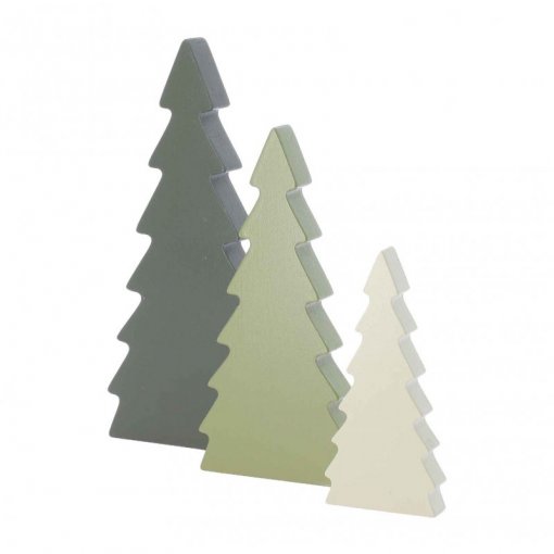 3 Árvores Decorativas 17cm Verde Natal