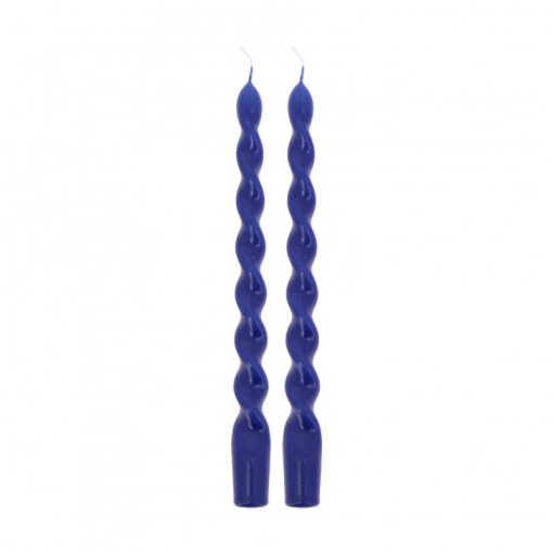 2 Velas Decorativas Torcidas 2,2x25cm Azul
