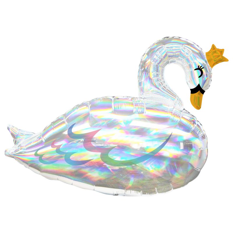 Balão Foil P35 SuperShape Cisne Iridescente