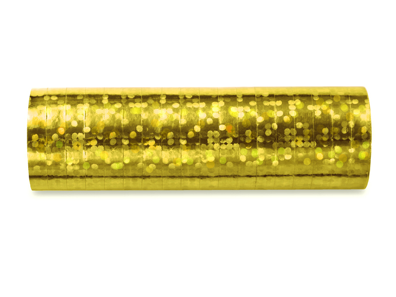 18 Serpentinas 3,8m Holográgicas Dourado