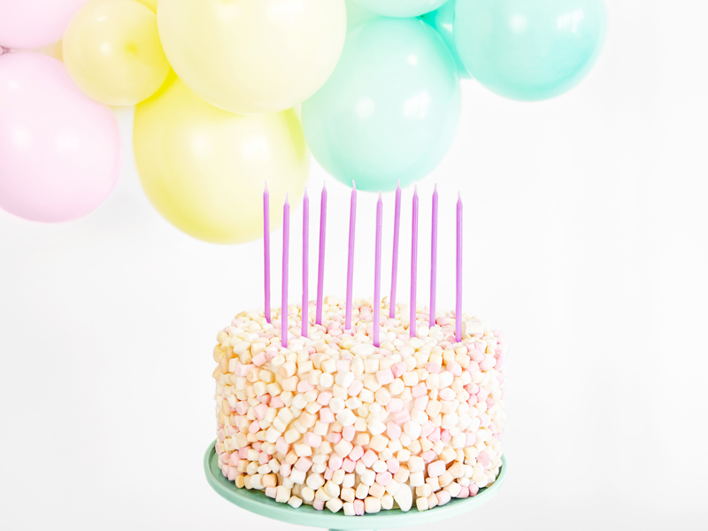 12 Velas de Aniversário 14cm Lilás