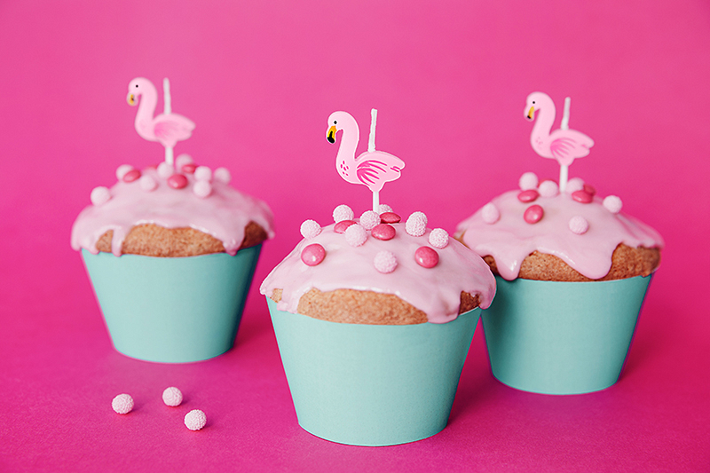 5 Velas de Aniversário Flamingos