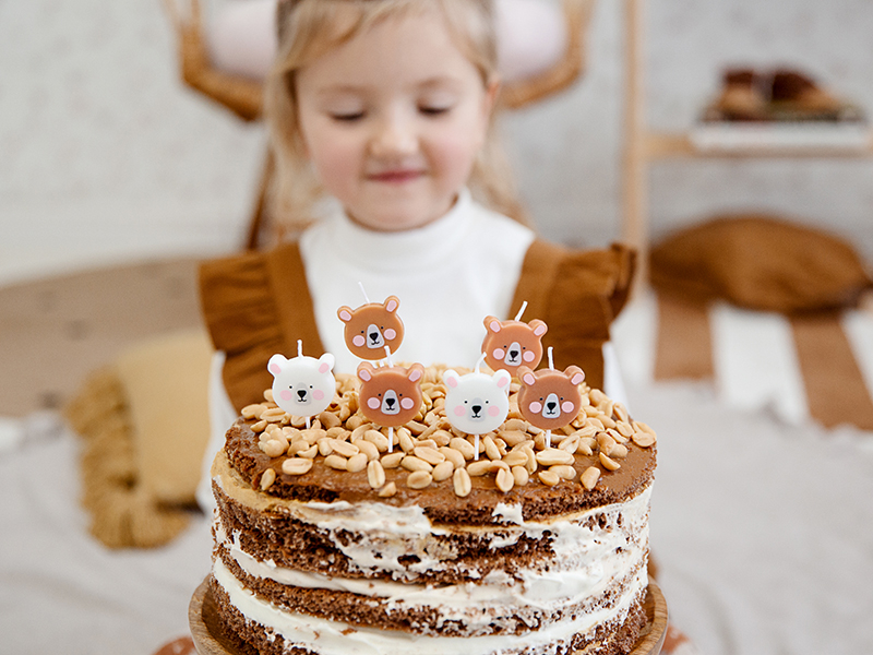 6 Velas de Aniversário Urso