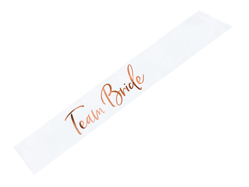 Faixas de Corpo Team Bride - Branco & Rose Gold