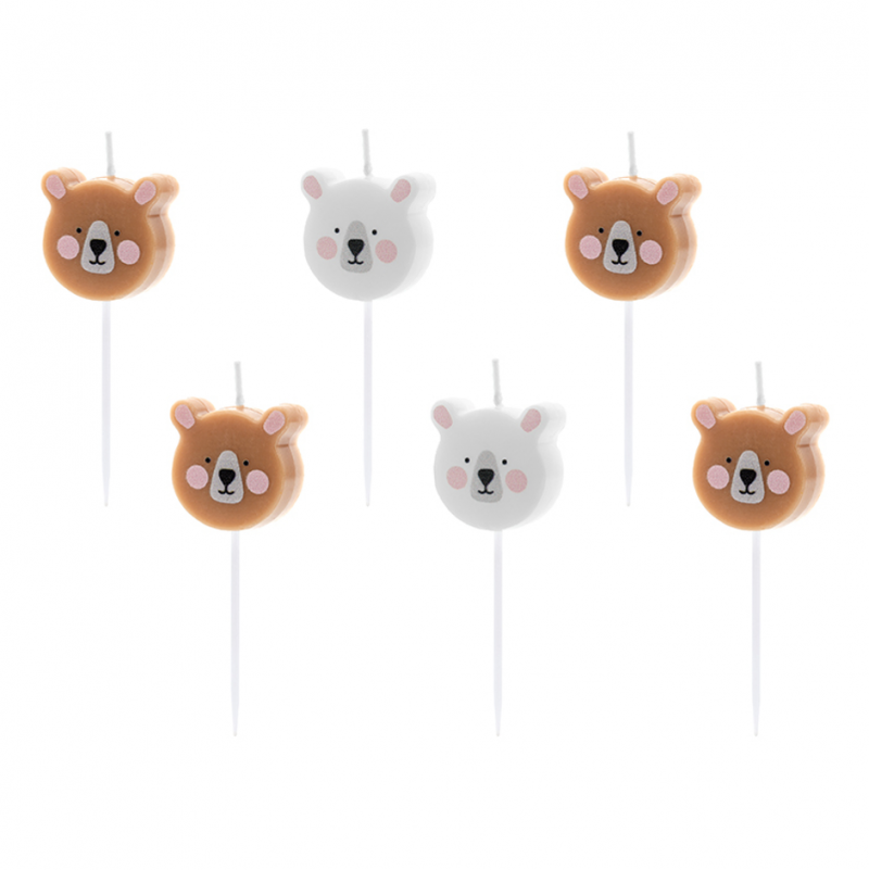 6 Velas de Aniversário Urso