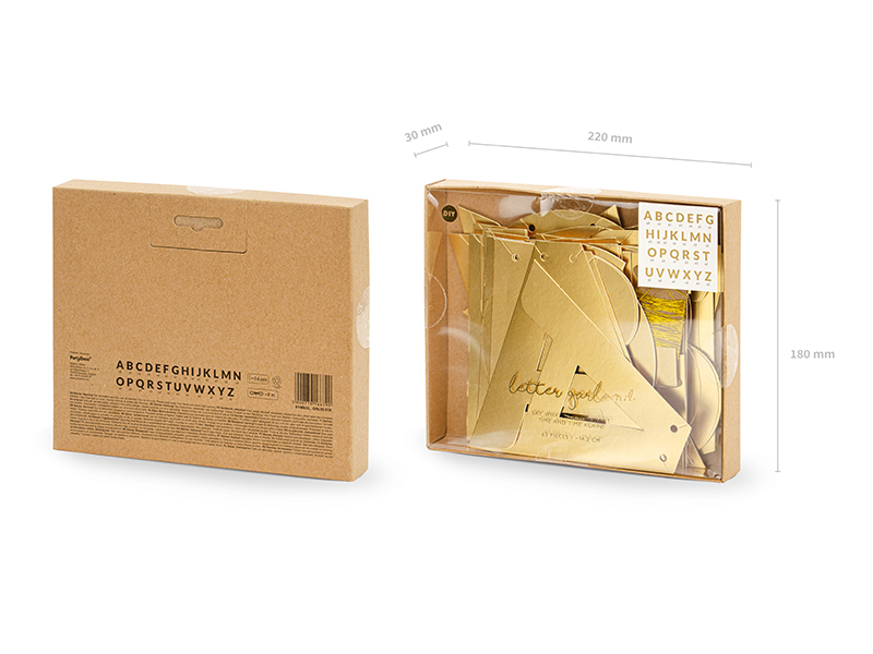 Grinalda 14cm com Alfabeto Dourado para personalizar