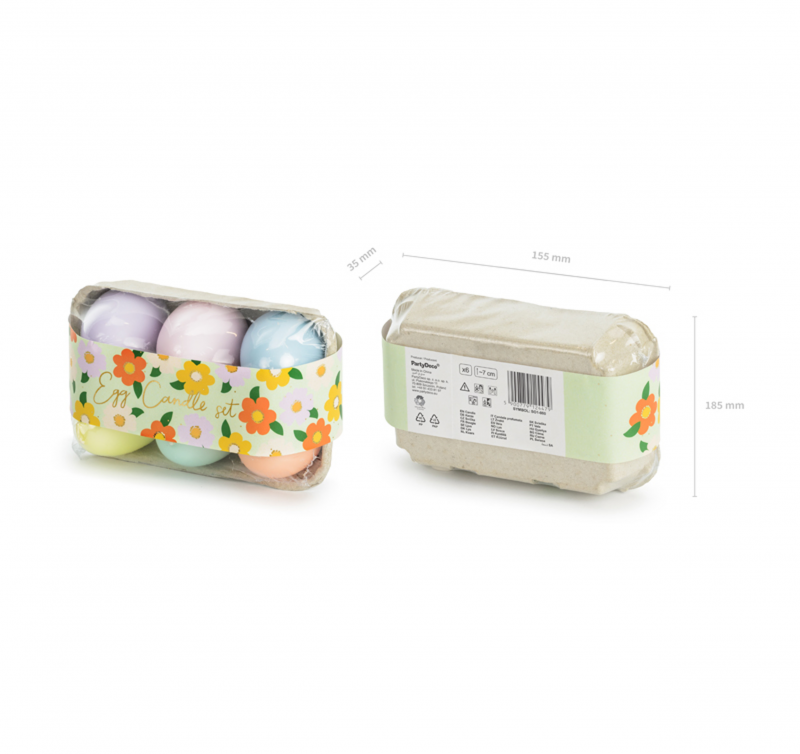 6 Velas 7cm Ovos da Páscoa com Caixa 