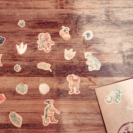 Rolo com 80 autocolantes Dinossauro