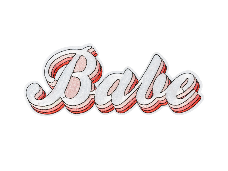 Iron on patch para roupa 20x8cm Babe