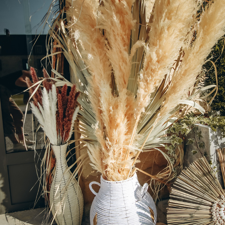 Cesta em corda creme 50x16cm