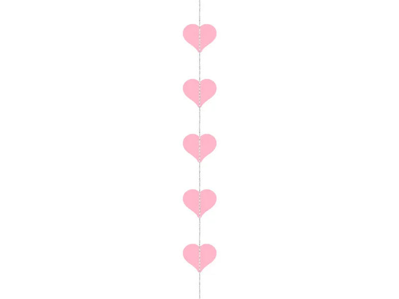 Grianlda 3m Corações Rosa Claro