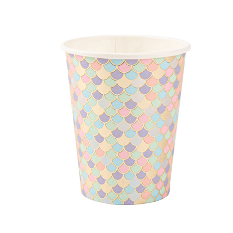 8 Copos 255ml Escamas Sereia 