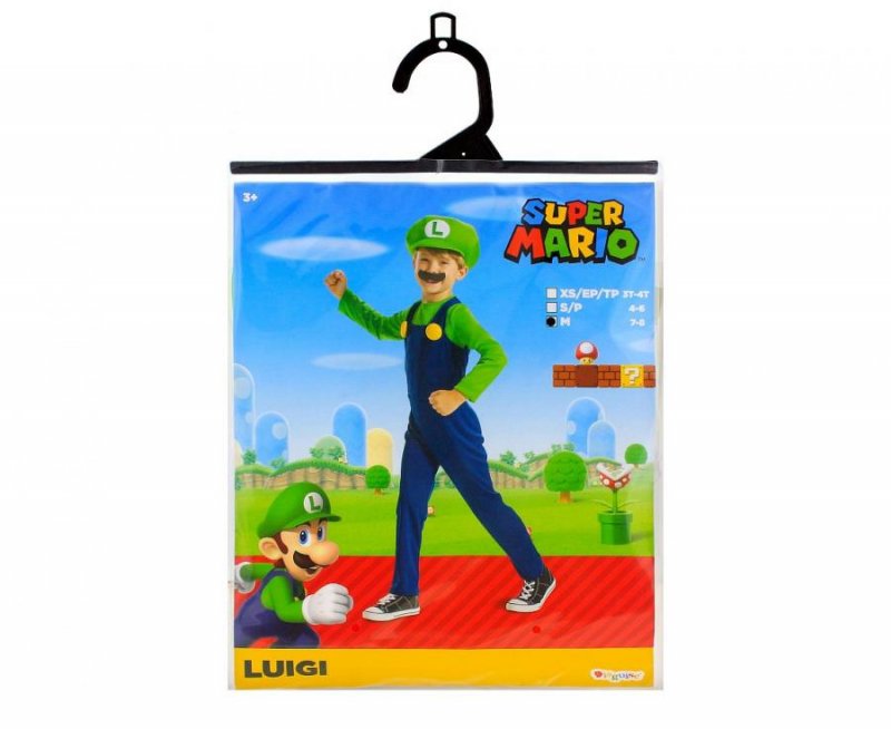 Fato Luigi Super Mario Bros Idade 4-6 Anos