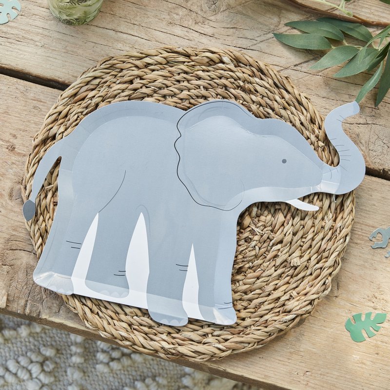 8 Pratos 30cm (W) x 24.5cm Elefante - Selva
