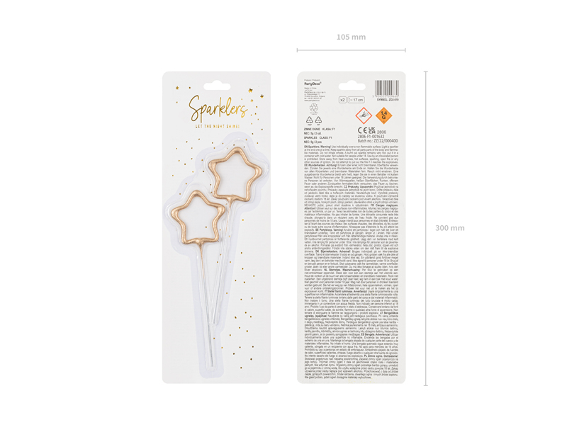 2 Sparklers 16.5cm Estrela Dourado