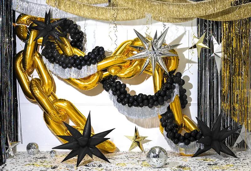 Balão Foil Estrela 3D 95cm Preto