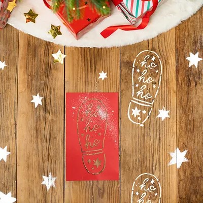 3 Stencils da pegada do Pai Natal 16,5x27,5cm