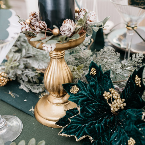 Castiçal Barroco Dourado mate 10,5x17cm