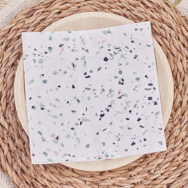 16 Guardanapos Terrazzo Print