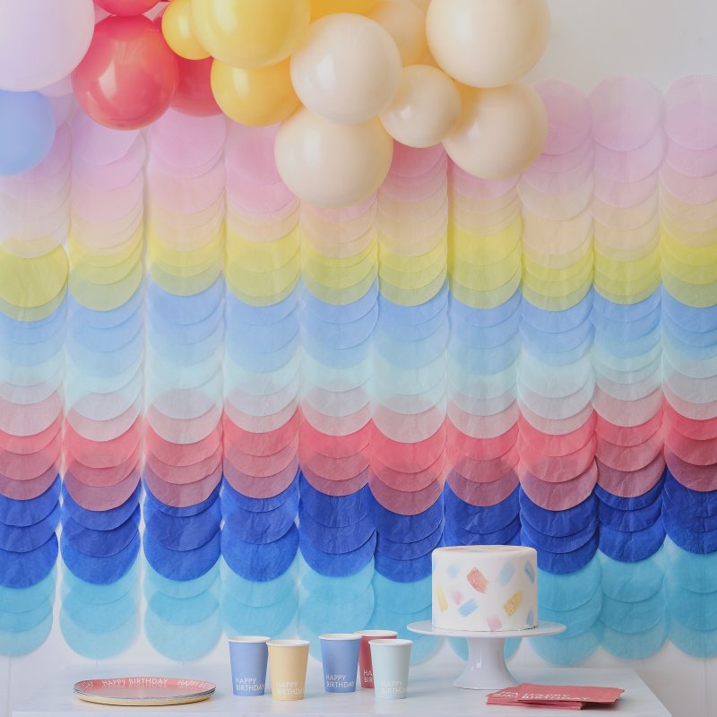 Backdrop Discos de Papel Colorido