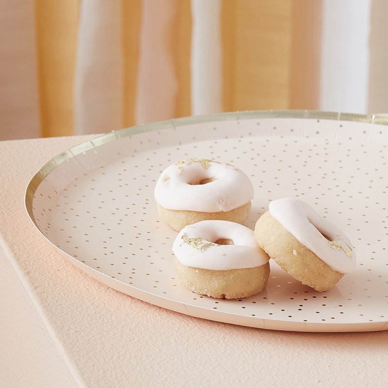 8 Pratos 24cm Peach and Gold