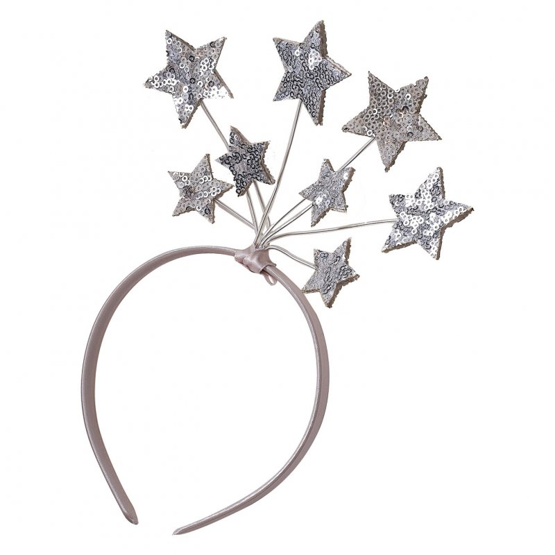Bandolete Cetim Estrelas Rosa & Prateada