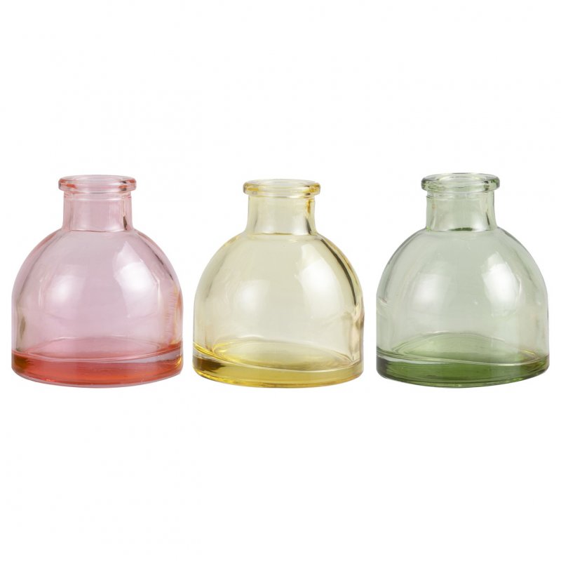 3 Vasos em vidro Coloridos