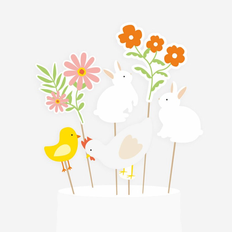 6 Topos de Bolo 22x27cm Coelho