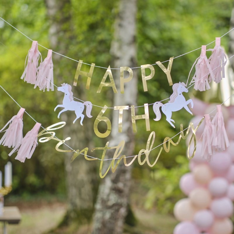 Faixa personalizável 'Happy Birthday' Princesas