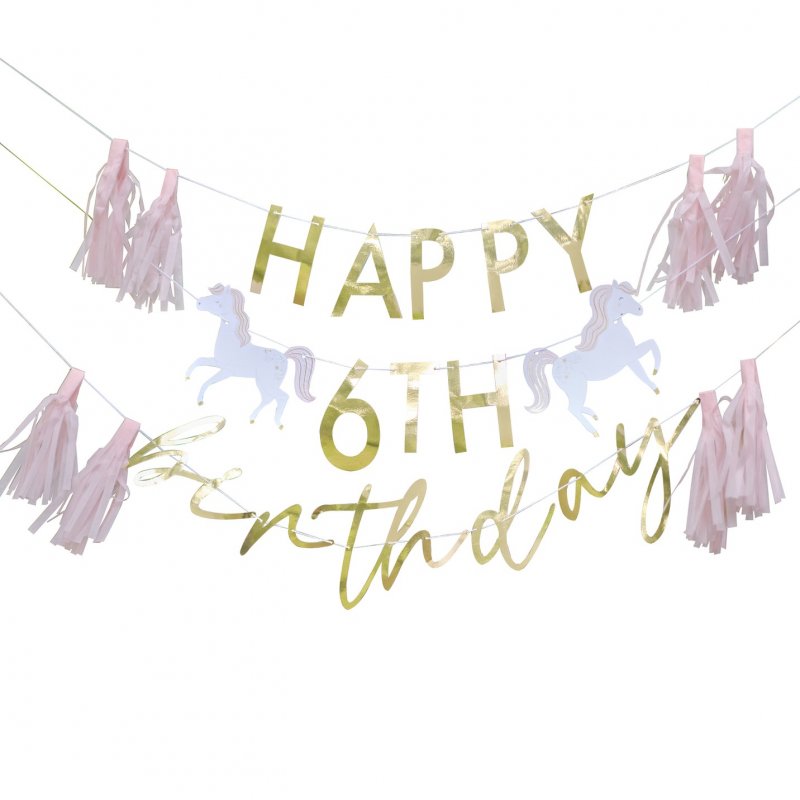 Faixa personalizável 'Happy Birthday' Princesas