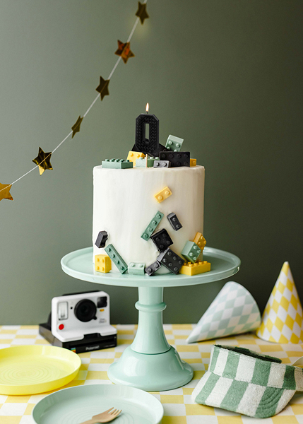 Vela de Aniversário 6cm Building Blocks nº0 Preto