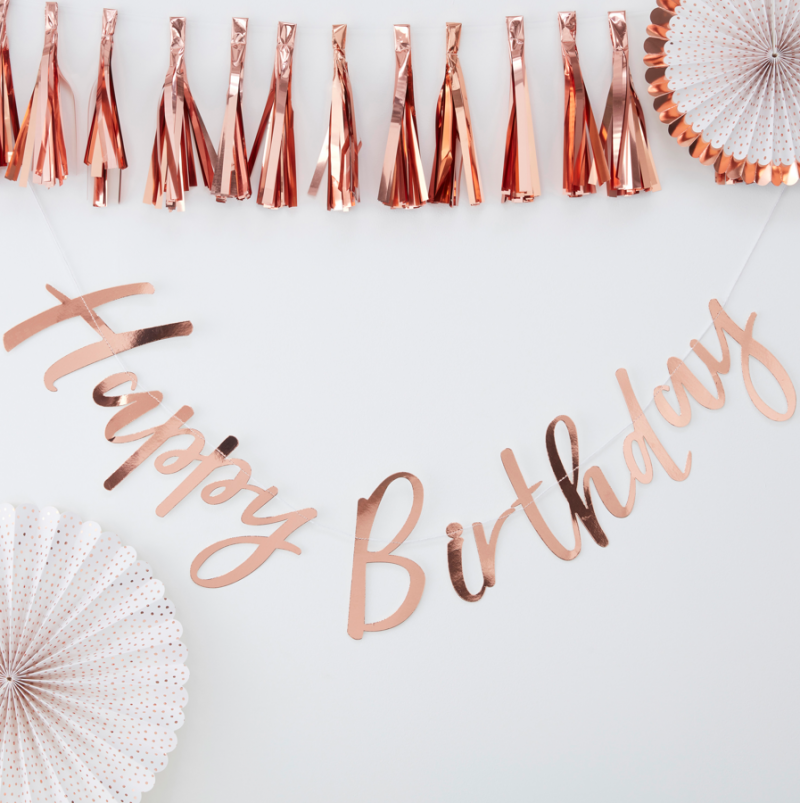 Grinalda Happy Birthday 1,8m Rose Gold