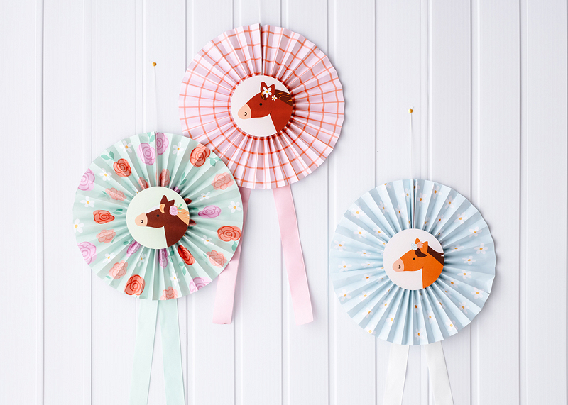 3 Rosetas Decorativas 35cm Cavalos