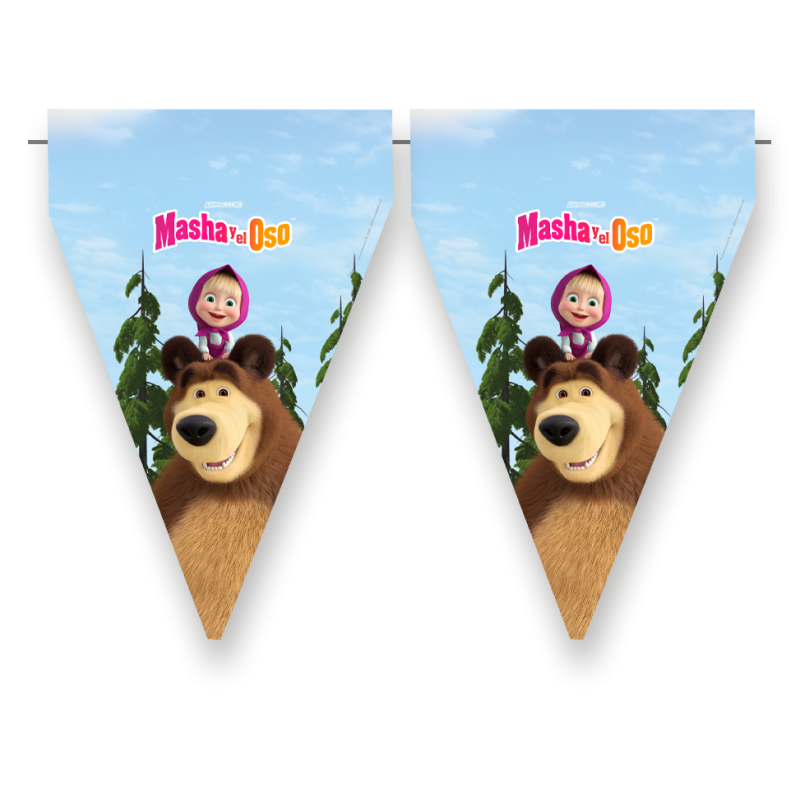 Bandeiras Triângulo 9m Masha e o Urso