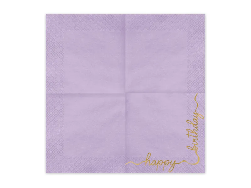 12 Guardanapos 33cm Happy Birthday Pastel Mix