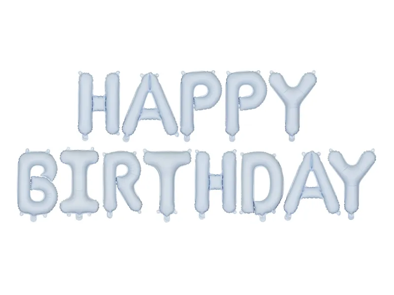 Balão Foil Grinalda Happy Birthday 340x35cm Azul