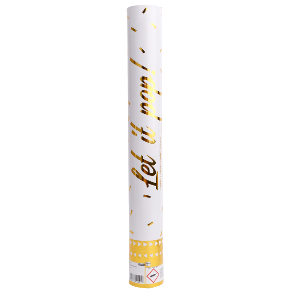 Canhão de confettis 40cm Dourado Foil 