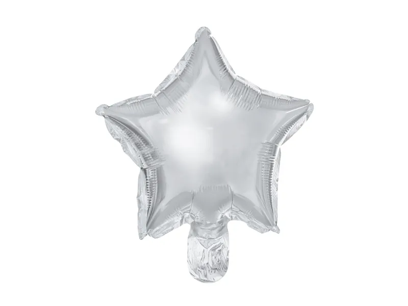 25 Balões Foil Estrela 25cm Prateado