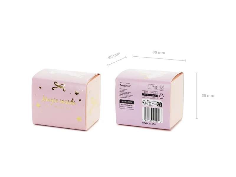 Caixa com 3 Folhas de Autocolantes Unicórnios