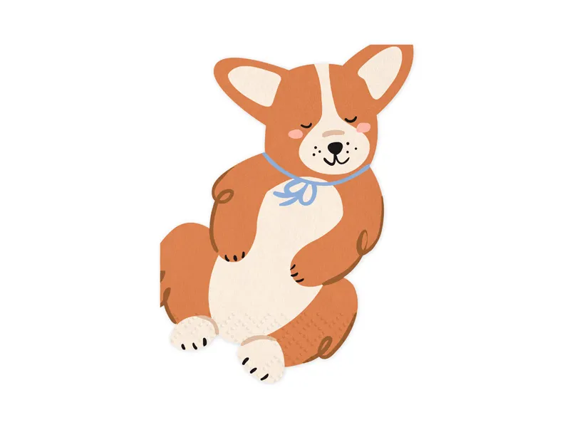 12 Guardanapos Cães - Corgi
