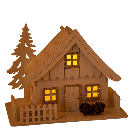 Chalé de Natal com LED 15x11,5cm