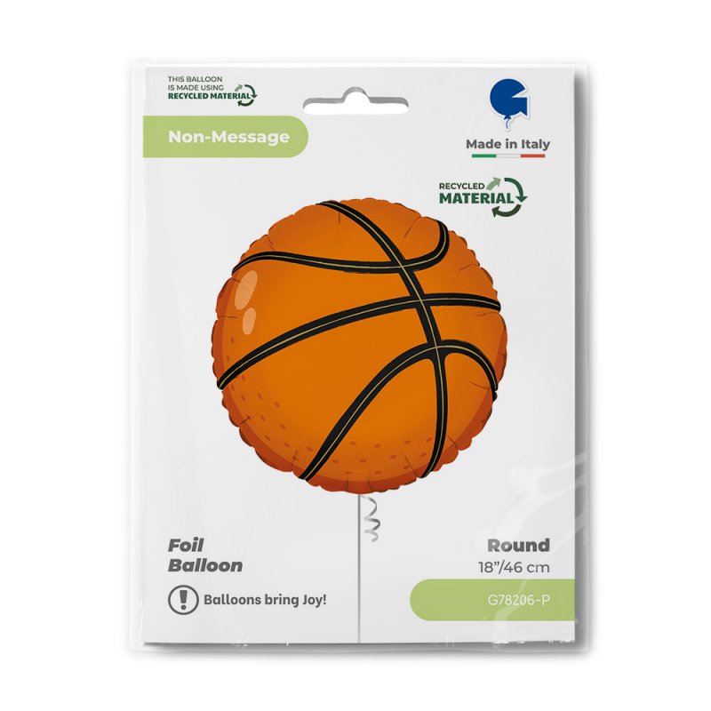 Balão Foil 46cm Bola de Basquetebol